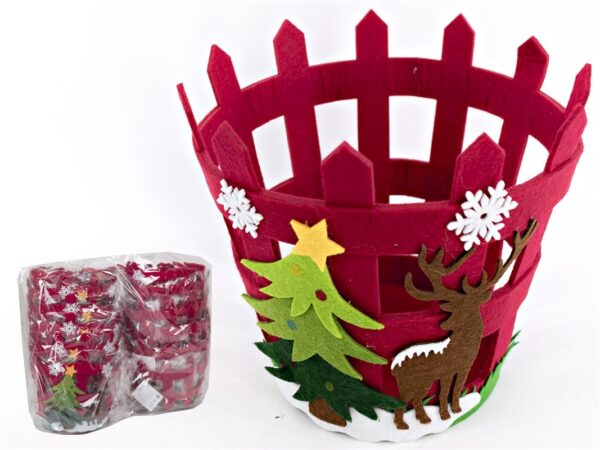 MACETERO ROJO NAVIDAD 22CM