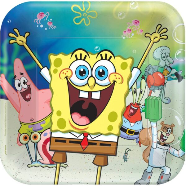 PLATOS BOB ESPONJA 23CM 8U