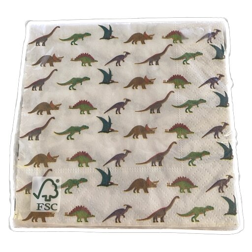 SERVILLETAS DINO FELIZ PEQ 20U