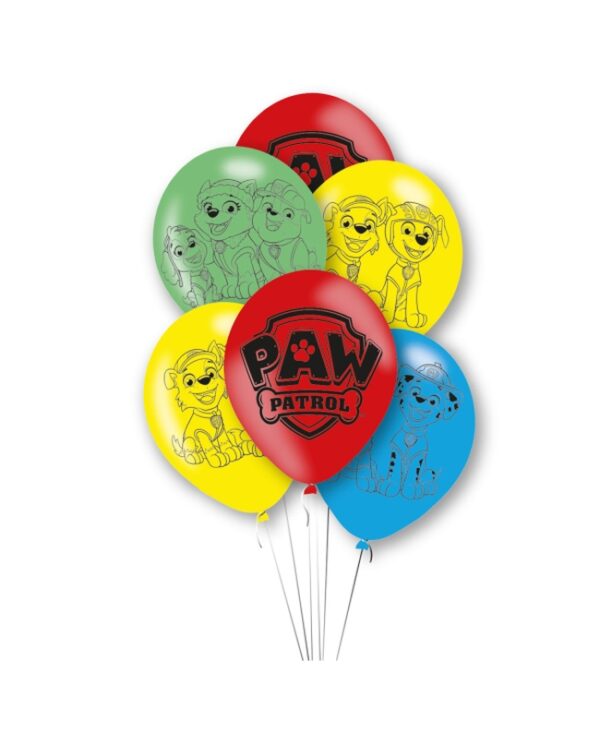 PATRULLA CANINA GLOBO LATEX 30CM 12U