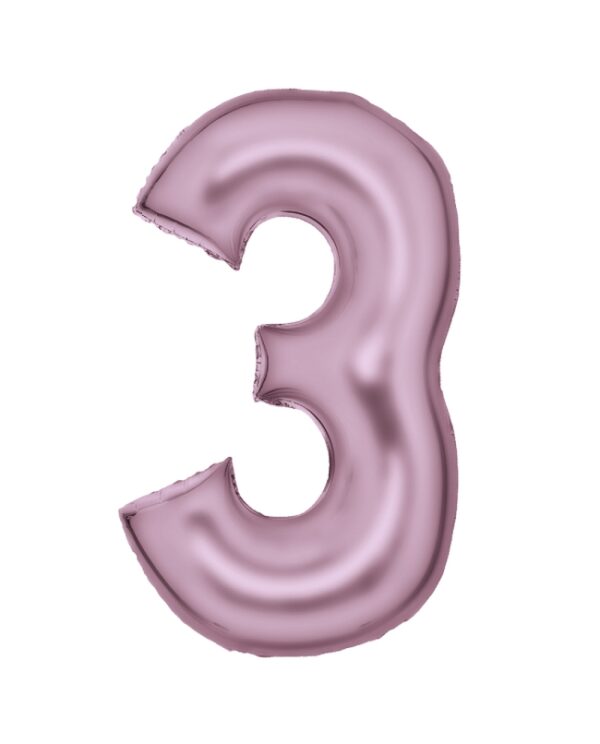 NUMERO 3 ROSA PASTEL 86CM