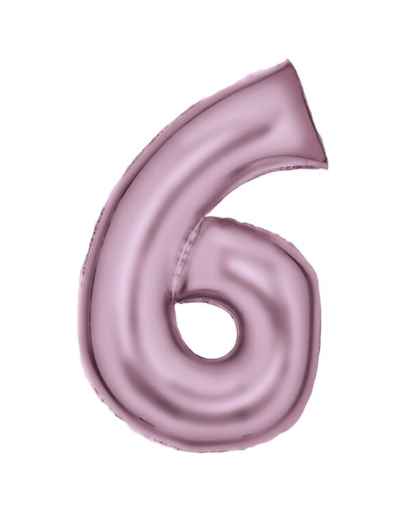 NUMERO 6 ROSA PASTEL 86CM