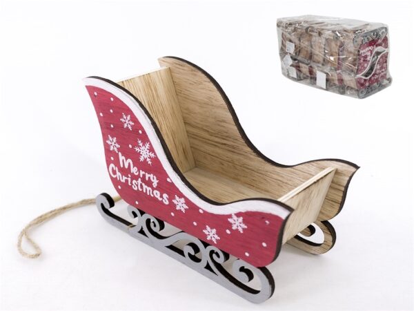 TRINEO SANTA DE MADERA 17 CM