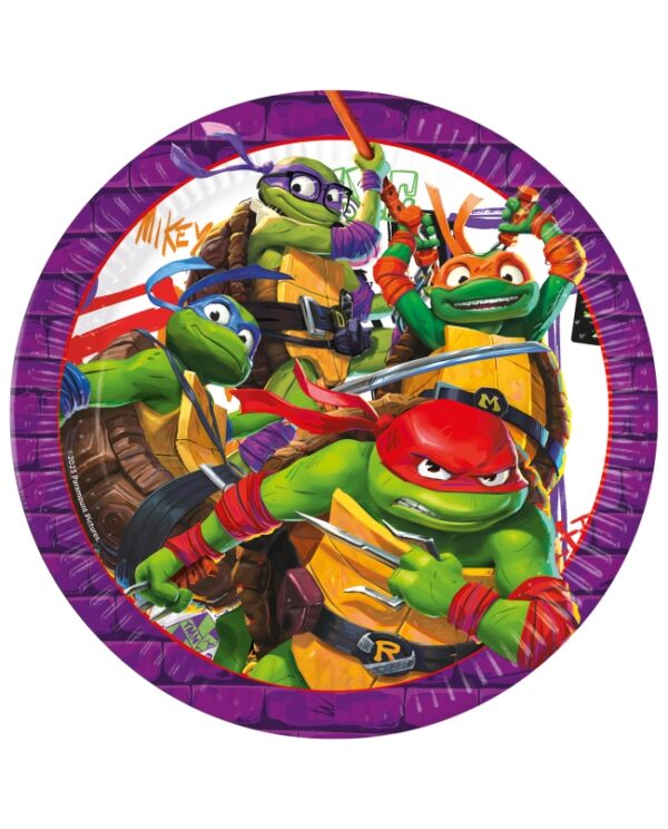PLATOS TORTUGAS NINJA 23CM 8U