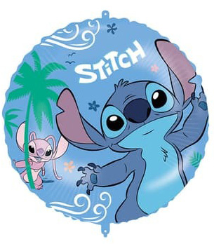 GLOBO FOIL STITCH Y ANGEL CINTA Y PESO
